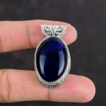 Sinine Tulekivi Labradoriit Kivist Ripats 925 Sterling H&otilde;bedast Ripats K&auml;sit&ouml;&ouml;ehted Elegantne Vintage Ripats Labradoriit Ehted Kingitus Emale blue