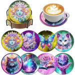 8 tk/komplekt erinevat t&uuml;&uuml;pi mustriga teemantv&auml;rvidega alusaluseid koos sulgudega DIY rannaalused algajatele ja t&auml;iskasvanutele, kunsti- ja k&auml;sit&ouml;&ouml;tarbed kingitused 8PCS/Set