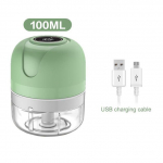 Mini-USB juhtmevaba elektriline k&uuml;&uuml;slaugupurustaja-pressi hakklihamasin K&ouml;&ouml;givilja-t&scaron;illi lihaveski toit 100ml valge