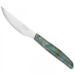 ARCOS Forest - Couteaux &agrave; Steak (110/220 mm) - Acier Inoxydable / Bois de Peuplier Compress&eacute; (Tonn Bleus)