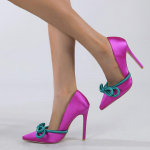 Moodsad Temperamentsed Naiste &Otilde;hukesed K&otilde;rge Kontsaga Kingad Seksikad Terava Ninaga Siidist Liblika S&otilde;lm Madalad Stiletto Peo Kingad Zapatos De Mujer 35 lilla