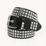 Uus Square Bead Rivet Belt Metal Pyramid Belt Meeste ja naiste Punk Riistvara Teksad V&ouml;&ouml; Y2K V&ouml;&ouml; Disainv&ouml;&ouml; Naiste rihmad must