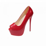 Mood Kvaliteetsed Patendinahast Punased K&otilde;rged Kontsad 2024 Suvi Uued Naiste Platvormsandaalid Seksikad Stiletto Strippar Tantsukingad 39 punane