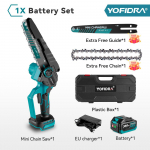 YOFIDRA 8-tolline harjadeta elektriline kettsaag juhtmeta laetav puidut&ouml;&ouml;tlemise aiasae t&ouml;&ouml;riist Makita 18 V aku jaoks With 1 Battery EU Plug