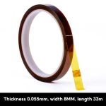 Goldfingeri k&otilde;rge temperatuuriga lint Pi pol&uuml;imiid termopatarei m&auml;his tr&uuml;kkplaat jootekindel isolatsioon isolatsiooni viskoossus 8mm kuld