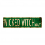 1 tk, Wicked Witch Trail metallist plekkm&auml;rk (15,75 x3,94 /40x10 cm), Uudne t&auml;navasilt, kodukaunistus, ruumikujundus, seinakaunistus must
