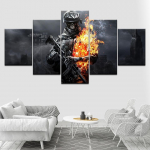 Moodne plakat elutuppa, tapeedid kunst l&otilde;uenditr&uuml;kk, modulaarne kunstimaal, Battlefield 3 m&auml;ng, kodukaunistus, 5 tk Medium Size Unframed Canvas