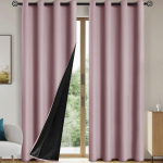 1 tk pimendavad kardinad kaetud isoleeritud voodriga, kardinad elutuppa, magamistuppa, k&ouml;&ouml;ki, kodukaunistusi, toakaunistusi 132X274CM 1PCS&Grommet Top roosa