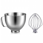Roostevabast terasest kauss munavahustaja KitchenAid 4,5-5 kvardi kallutatava peaga k&ouml;&ouml;gikombainile KitchenAid mikserikauss n&otilde;udepesumasinas pestav CHINA