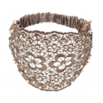 Naiste &otilde;&otilde;nes peapael, lillemuster l&auml;ikivad kivikivid kunstp&auml;rlid juuksepael k&otilde;rge elastne lai juuksehoidja hall