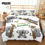 Karu Koala Armas Tekikott Komplekt, Moodne Voodipesukomplekt, Pehme Mugav Hingav Tekikott, Magamistoa K&uuml;lalistetoa Kaunistuseks EU single(135x200cm) gray
