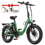 VITILAN U3 Elektrijalgratas t&auml;iskasvanutele 20&rdquo; Paksude Rehvidega E-jalgrattad Kokkupandav Elektrijalgratas 750W, 48V 13Ah Madala Raamiga E-jalgratas 7-k&auml;iguline roheline