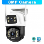 8K 16MP WiFi J&auml;relevalve V&auml;litingimustes Neli Objektiivi 8X Suum PTZ Turvalisus Automaatne J&auml;lgimine Traadita CCTV Videosalvestuskaamera ICsee 8MP Cam No Card