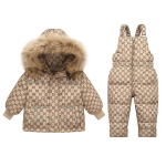 Laste sulejope komplektid Talvine t&uuml;drukute pardi sulejope kombinesoon Laste soe poiste jope kombinesoon 90cm khaki