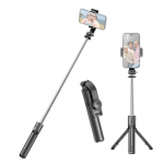 Pikendatav Selfie Stick statiiv telefonile Max. Pikkus 67,2 cm / 26,5 tolli koos eemaldatava telefoniklambriga must