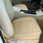 SEAMETAL Premium Autosalongi istmekate M&auml;hitud PU-nahast Esimese istme padi Istmekaitse hoiutaskuga 2pcs front seat beež