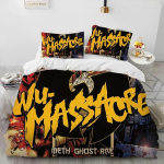 3D Wu T-TANG Klannide Seeria Silt Tekk Voodipesukomplekt, Tekikott Voodikomplekt Tekikate Padjap&uuml;&uuml;r, King Queen Suuruses Voodipesukomplekt Lastele AU Single 140x210cm