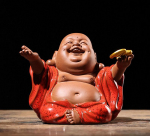 Hiina Zen-stiilis lillakast savist Maitreya Buddha kaunistused, elutuba, veranda, autole paigaldatavad, teekomplekti k&auml;sit&ouml;&ouml;