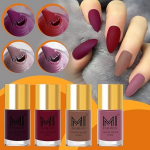 Pehme Sile Unikaalne Matt Viimistlus K&uuml;&uuml;nelakk Kombinatsioonikomplektid 4 Unikaalse V&auml;rviga - Magenta Punane, Bordeaux, S&uuml;gav Kohv, Roosa Taupe - 39.60 ml