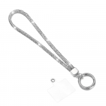 Bling Bling Rhinestone telefonipael Hele v&otilde;tmehoidja Luksuslik s&auml;delev kristallist kaotsiminekuvastane k&ouml;is Mood randmepaelad rippuv juhe valge