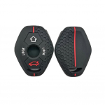 4 nupuga silikoonist auto kaugjuhtimispuldi v&otilde;tme&uuml;mbrise kate kokkupandav kaugjuhtimispuldi kaitse BMW E46 E39 E53 X5 X3 E83 X3 seeria 7 5 3 330i jaoks Style A Red Line