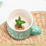 Loomingulised armsad 3D-loomad kujuga keraamiline kruus, k&auml;epidemega piimakohvitass koduk&ouml;&ouml;gi joogin&otilde;ude mitmekujuliste kruuside jaoks 400ml