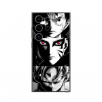 Coque Samsung Galaxy S25 Ultra Sangoku Naruto Luffy one piece Dragon Ball Z fond noir et blanc, anime manga Maniacase