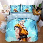 Anime Dragon-Ball Voodipesukomplekt, Goku tekikott, Tekk, Voodikate, Super Saiyani Voodipesukomplekt T&auml;iskasvanutele, Lastele 155x220cm 3pcs
