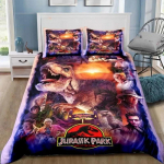 Dinosaurused Jurassic Park 3D Prinditud Voodipesukomplekt &Uuml;he-, Twin-, T&auml;is-, Queen-, King-suuruses Voodikomplekt T&auml;iskasvanu Laste Magamistoa Voodipesu Kingitus 135X200cm-2pcs
