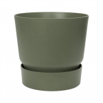 ELHO Pot de fleurs rond Greenville 30 - Ext&eacute;rieur - &Oslash; 29,5 x H 27,8 cm - Vert feuille