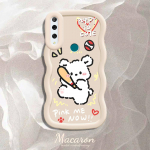 Maalitud mustriga Suure Laine &Auml;&auml;r Pehmest Silikoonist Materjalist Makroon Telefoni&uuml;mbris P&otilde;rutuskindel Kaitsev Kummist Kest iPhone'ile Huawei Honorile Infinixile Tecnole Tecno Pop 7 valge