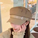 Korean Style Autumn & Winter Newsboy Cap for Women: Chic, Versatile Duckbill and Beret-Inspired, Face-Flattering Octagonal Hat. M (56-58 cm) khaki