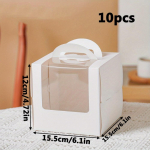 10 tk akende ja k&auml;epidemetega saiakarbid kondiitrikarbid k&uuml;psisekarbid, s&otilde;&otilde;rikud, &scaron;okolaadimaasikad ja pirukad pulma-s&uuml;nnip&auml;evapeoks 10pcs white