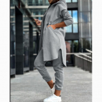 Naiste mood vabaaja fliisist kapuutsiga dressipluusikost&uuml;&uuml;m XS helehall v&auml;rv