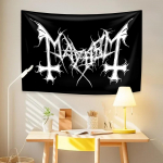 Mayhem Death Rockb&auml;ndi Gobel&auml;&auml;n Hippi Seinale riputatav Kodu Kaunistus Magamistuba &Uuml;hiselamu Taustakangas Kontserdi Dekor F&auml;nnidele Kingitus 29x37in