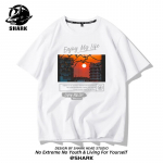 Suvemood Heavyweight Retro Meeste Inglise Kirjad 100% Puuvillane Prinditud &Uuml;markaelus Kvaliteetne Casual Fitness Street T-s&auml;rk S beež