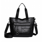 Keskealiste naiste kott mitmekihiline &otilde;lakott pehmest nahast k&auml;ekott suure mahutavusega crossbody kott must