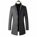 S&uuml;gis- ja talvine meeste vabaaja keskmise pikkusega Slim Fit villane mantel p&uuml;stkraega &uuml;hev&auml;rviline villane paksendatud mantel XXXXXL tumehall v&auml;rv