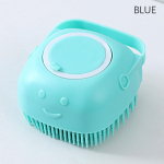 Lemmiklooma hooldusvannimassaažihari seebi ja &scaron;ampoonidosaatoriga pehmed silikoonharjased pikkade ja l&uuml;hikarvaliste koerte kasside du&scaron;i jaoks kollane