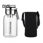 Klaasist veepudel L&auml;bipaistev lekkekindel joogin&otilde;u Tee mahlitass V&auml;litingimustes veepudel Kaasaskantav tihendusr&otilde;ngaga ja soojust isoleeriva kattega 750ML puhas