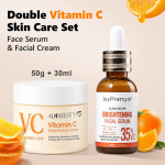 C-vitamiiniga valgendav n&auml;onahahoolduskomplekt tumedate laikude eemaldaja 50 ml n&auml;okreem ja 30 g n&auml;oseerumi komplekt kortsudevastane valgendav kosmeetika Serum & Cream oranž