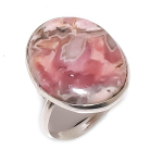 Rhodochrosite Handmade 925 Sterling Silver Jewelry Ring Size 7.5 t7w46