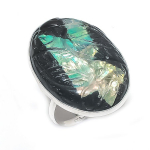 Ammolite Handmade 925 Sterling Silver Jewelry Ring Size 8.5 k8f74