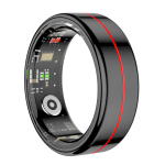 YurKem Smart Ring S&uuml;dame l&ouml;&ouml;gisageduse Vere Hapniku Verer&otilde;hu m&otilde;&otilde;tjad Mehed Naised Fitness Tracker Sport IP68 Veekindel Bluetooth Ring Size 8 (18.3mm) must