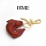 Genuine leather good luck koi fish first layer cowhide bag pendant handmade car keychain holiday national style hand account