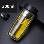 Kahekorruselised klaasist tassid Kaasaskantav teepiim kohviklaasist joogitass kaanega soojusisolatsiooniga P&otilde;letusvastane joogivee tass 300-400ml