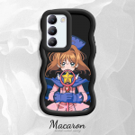 V&auml;rvitud muster Big Wave Edge pehme silikoon materjal Macaron telefoni &uuml;mbris p&otilde;rutuskindel kaitsev kummist korpus OnePlus Vivo Motorola Moto jaoks Vivo Y30 must