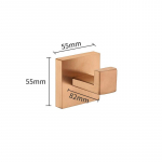 Harjatud roosakuldne 304 roostevabast terasest vannitoakomplekt: R&auml;tikuhoidja, R&auml;tikur&otilde;ngas, Paberr&auml;tikuhoidja, Konks. Brushed Rose Gold Hook 55*55*56