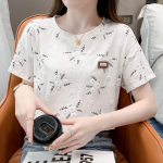 JKASHDK Naiste moe vabaaja suve kevadlillemustriga l&uuml;hikeste varrukatega pluusid ja s&auml;rgid S