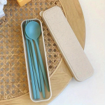 4 TK/komplekt S&ouml;&ouml;giriistad Nisu&otilde;lgedest lusikaga kahvel S&ouml;&ouml;gipulgad kastiga &Otilde;pilastele Lauan&otilde;ud Reisimiseks Kaasaskantavad s&ouml;&ouml;gin&otilde;ud K&ouml;&ouml;gitarvikud sinine